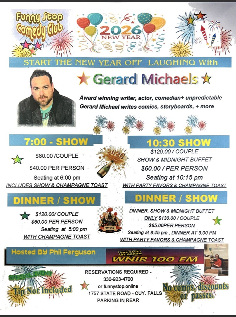 Gerard Michaels Headlines at Funny Stop Comedy Club for New Years Eve & Jan. 2nd-3rd! 1 339584